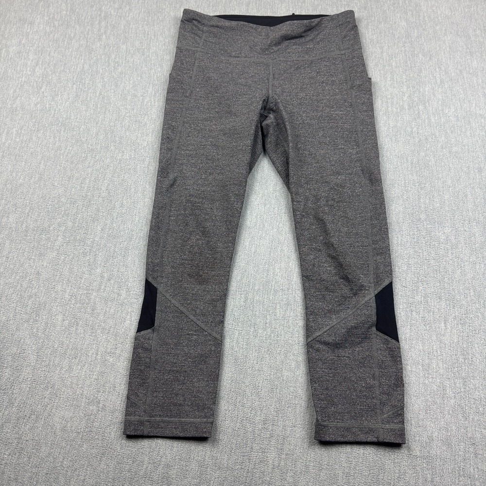 Lululemon Leggings Womens‎ 6 Gray Pace Rival Crop 23"  Zip Pocket Yoga Pants